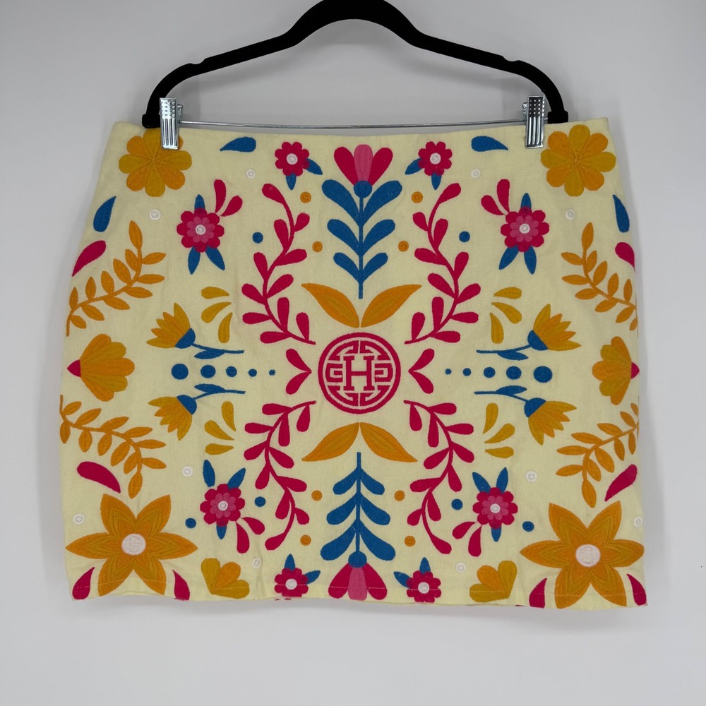 HERENCIA‎ CLOTHING SOL EMBROIDERED SKIRT NWT 2XL BAILE ESSENTIALS FIESTA BOHO